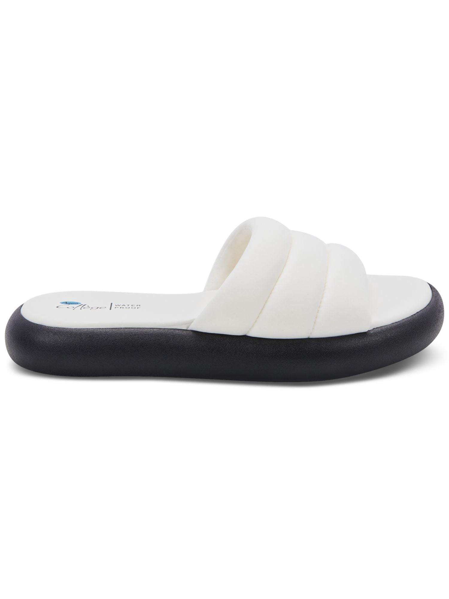 AQUA COLLEGE Womens Ivory Adjustable Waterproof Hux Round Toe Platform Slingback Sandal M