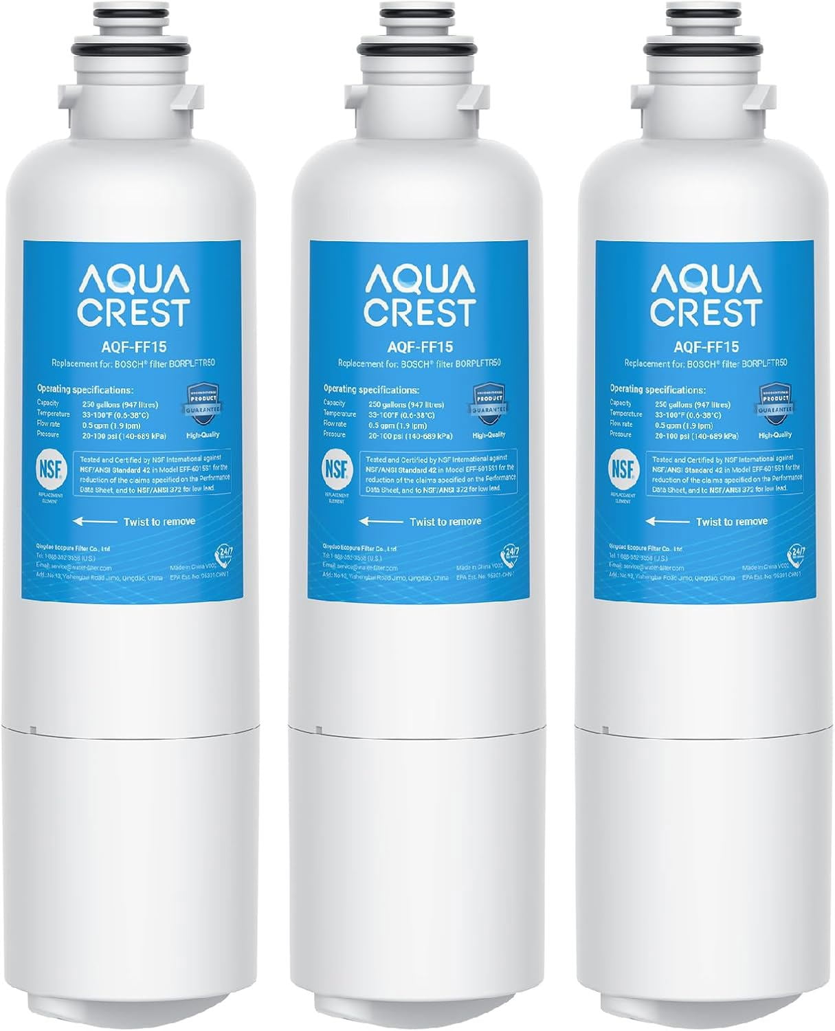 Wessper Remplacement pour Bosch 11032518 Ultra Clarity Pro Réfrigérateur 2x Filtre eau