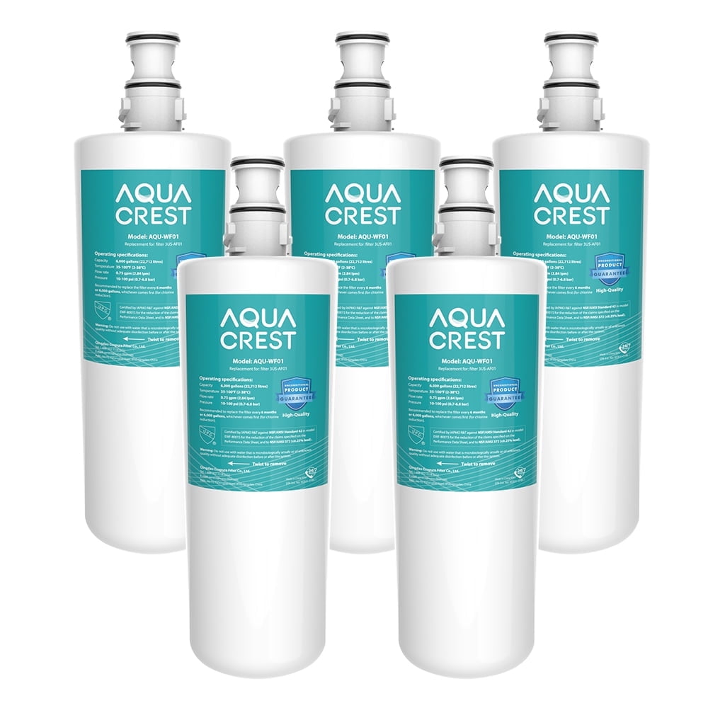 AQUA CREST 3US-AF01 Under Sink Water Filter, Replacement for Standard Filtrete® 3US-AF01, 3US-AS01, Aqua-Pure AP Easy C-CS-FF, WHCF-SRC, WHCF-SUFC, WHCF-SUF Water Filter, 5 Pack