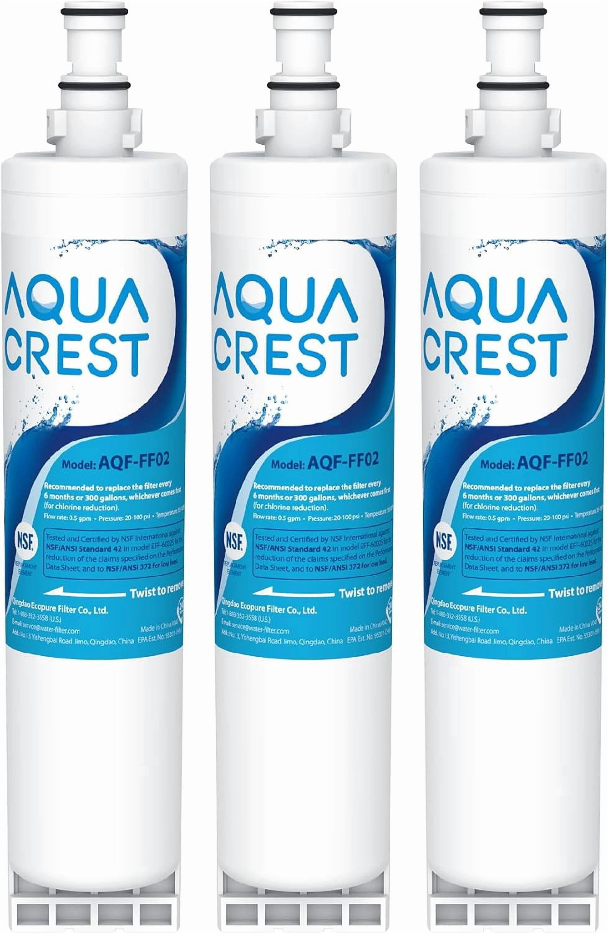 AQUA CREST 4396508 Replacement for Whirlpool 4396510, EDR5RXD1, NLC240V, PNL240V, 4396508p, 4396547, 4392857, 9010, LC400V, WF-NLC240V, 46-9010, Everydrop Filter 5 Refrigerator Water Filter, 3 PACK