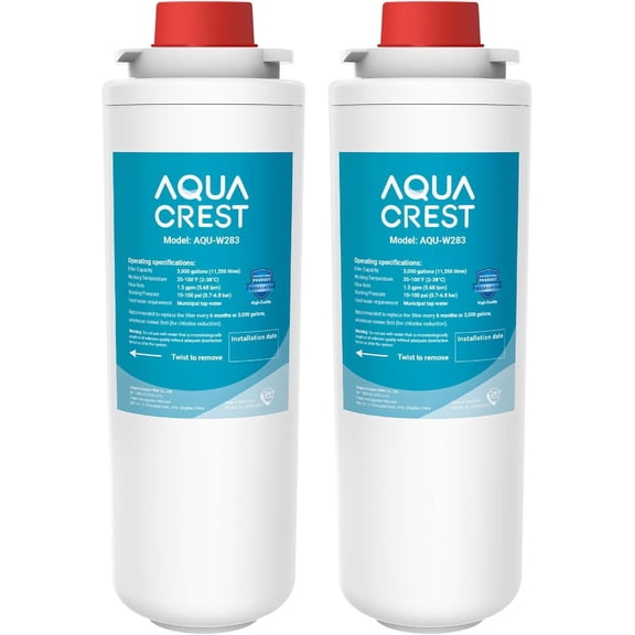 AQUA CREST 51300C Water Filter Replacement for Elkay 51300C, [NO CHIP] Compatible with Elkay ezH20 and Halsey Taylor Bottle Filling Stations, Reduces Chlorine, 2 Pack