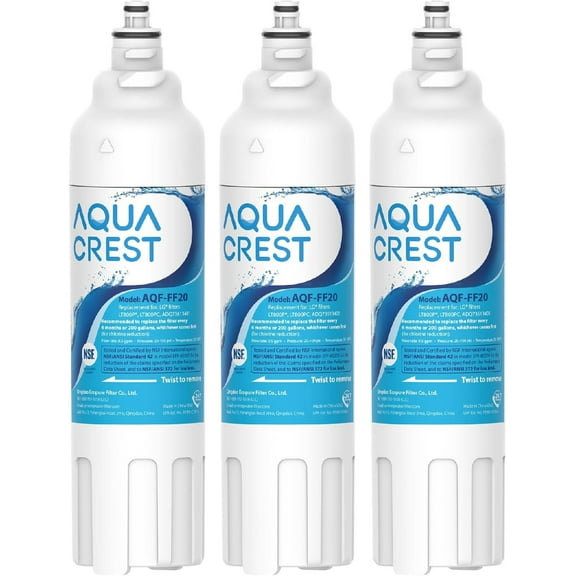 AQUA CREST ADQ73613401 Refrigerator Water Filter, Replacement for LG LT800P, ADQ73613402, ADQ73613408, ADQ75795104, 46-9490, LSXS26326S, LMXC23746S, LMXC23746D (Pack of 3)