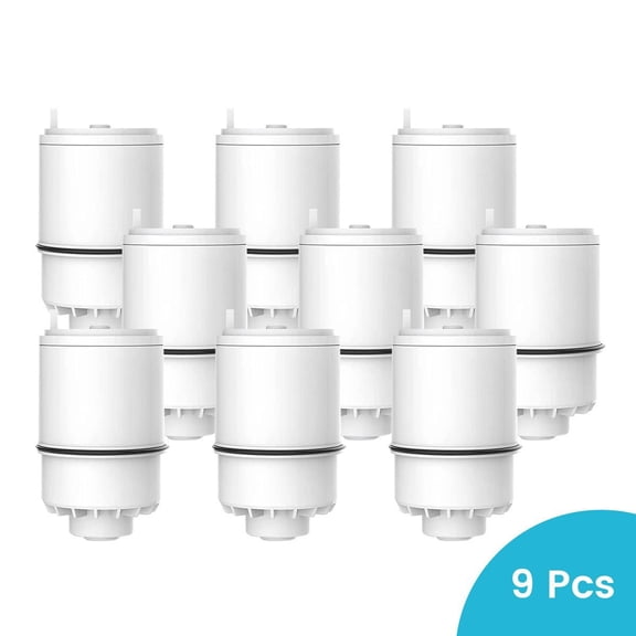 AQUA CREST CF08B Faucet Filter, Compatible with All PUR Plus Faucet Filtration System, Replacement for RF-3375, NSF 42 Certified, 9-Month, 900-Gallon, 9 Pack