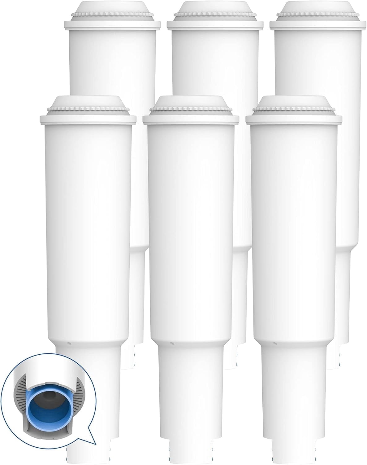 AQUA CREST 04C Coffee Water Filter, Replacement for Jura® Filter, 68739, 64553, Jura® Clearyl White Filter Cartridge, TÜV SÜD Certified, 6 Pack