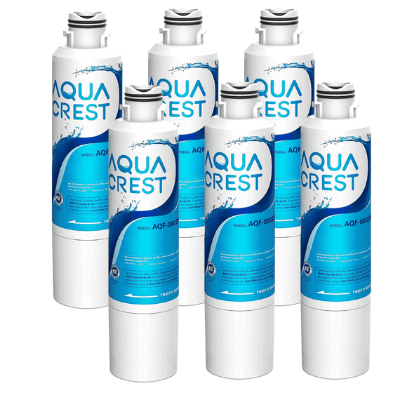 AQUA CREST DA29-00020B Refrigerator Water Filter, Replacement for Samsung HAF-CIN/EXP, DA29-00020B-1, RF28HMEDBSR, RF263BEAESR, RF4287HARS, HAF-CIN, DA97-08006A-1, RF28K9380SR, RF28HFEDTSR, 6 Filters