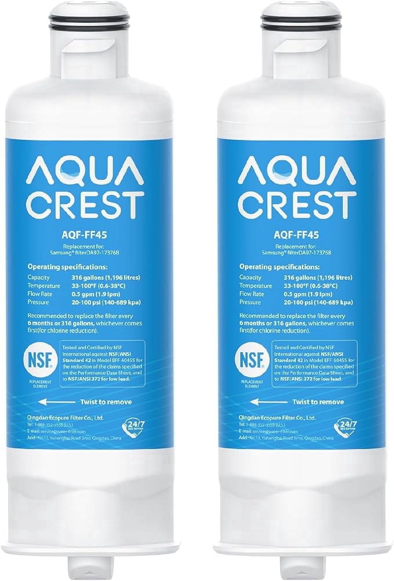 Aqua Crest DA97-17376B Refrigerator Water Filter, Coconut Shell