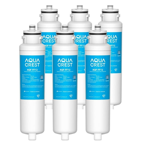 AQUA CREST DW2042FR-09 Refrigerator Water Filter, Replacement for Daewoo DW2042FR, Kenmore 46-9130, DW2042FR-09, Aqua Crystal DW2042F-09, FRN-Y22D2V, FRN-Y22D2W, 6 Packs