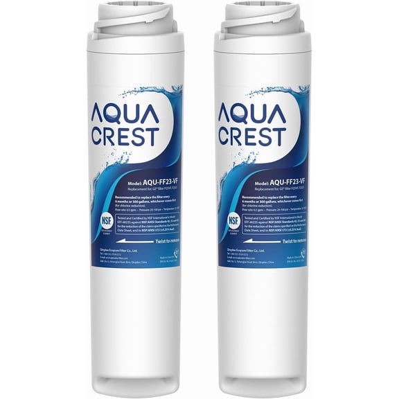AQUA CREST FQSVF FQSVN NSF/ANSI 401 Certified, Replacement for GE FQSVF, FQSVN, FQSLF, GXSV65R, Reduces PFAS, PFOA/PFOS, Model No.AQU-FF23-VF (2 Pack)