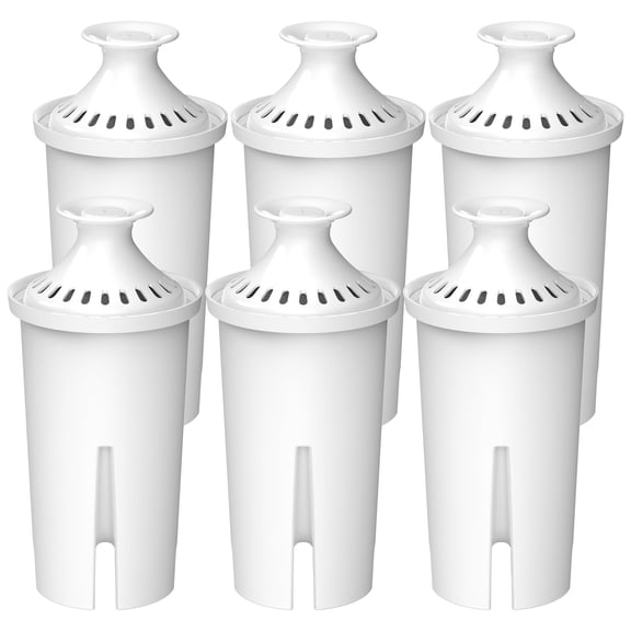AQUA CREST CF06A Replacement for Brita® Filter, Brita® Water Pitchers and Dispensers, Classic OB03, Mavea® 107007, and More, NSF Certified Pitcher Water Filter, 6 Pack