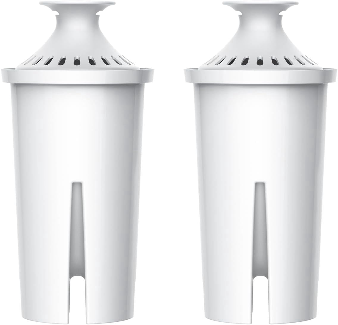 AQUA CREST CF06A Replacement for Brita® Filter, Brita® Water Pitchers and Dispensers, Classic OB03, Mavea® 107007, and More, NSF Certified Pitcher Water Filter, 2 Pack