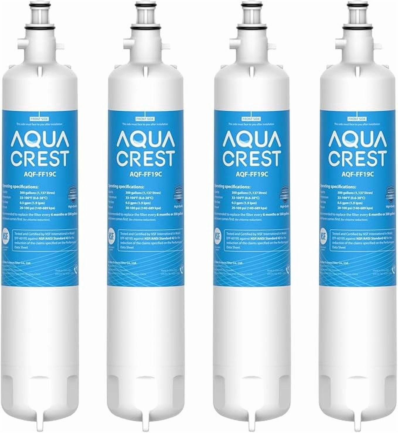 AQUA CREST FF19C Replacement for GE® RPWFE®, RPWF (with CHIP) Refrigerator Water Filter, Compatible with GYE22HMKES, GYS22GMNES, GYE22HBLTS, DFE28JSKSS, GFE28HMHES, GNE29GYNFS, 4 Filters