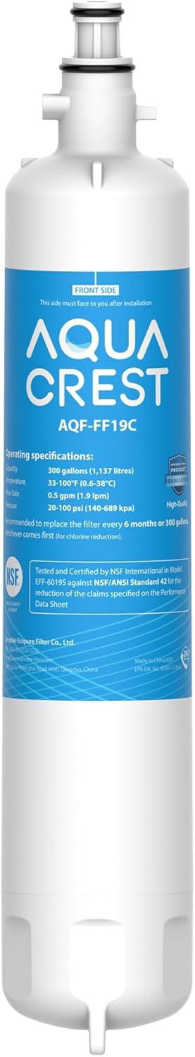 AQUA CREST Replacement for GE® RPWFE, RPWF (with CHIP) Refrigerator Water Filter, Compatible with GYE22HMKES, GYS22GMNES, GYE22HBLTS, DFE28JSKSS, GFE28HMHES, GNE29GYNFS, GFE28GYNFS