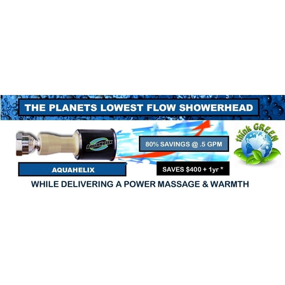 AQUA HELIX ULTRA LOW FLOW .5gpm MASSAGE SHOWER HEAD