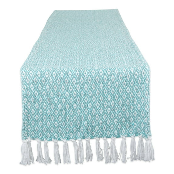 DII Mini Diamond Jacquard Fringe Table Runner