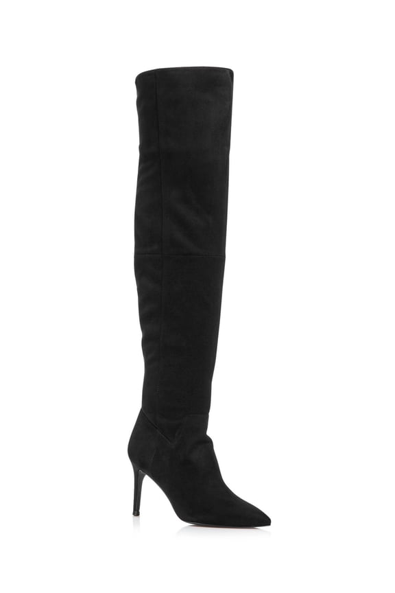 Womens Black Comfort Lola Pointed Toe Stiletto Zip-Up Dress Boots Shoes 7 M
