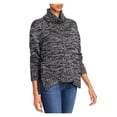thumbnail image 1 of AQUA Womens Black Embellished Ribbed Knitted Long Sleeve Turtle Neck Sweater S, 1 of 2
