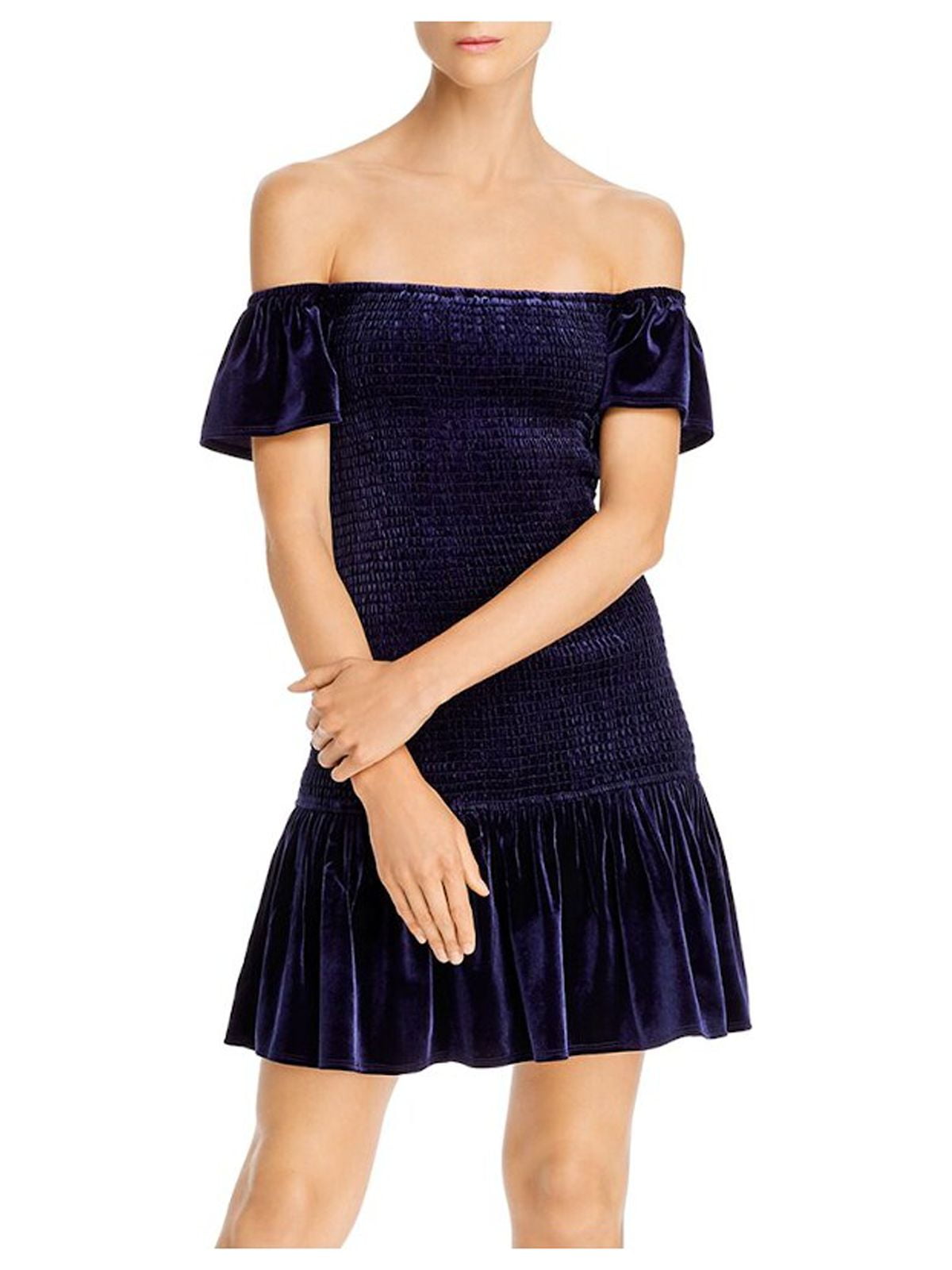 Ember Flounce Off-Shoulder Dress (Navy) main image 1