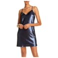thumbnail image 1 of AQUA Womens Navy Sequined Spaghetti Strap V Neck Short Party Shift Dress S, 1 of 3
