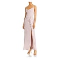 thumbnail image 1 of AQUA Womens Purple Ruched Ruffled Slitted Spaghetti Strap Cowl Neck Full-Length Evening Gown Dress S, 1 of 2