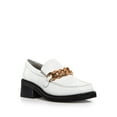 thumbnail image 1 of AQUA Womens White Bone Lizard Embossed Chain Accent Cushioned Lena Round Toe Block Heel Slip On Leather Dress Heeled Loafers 9.5 M, 1 of 4