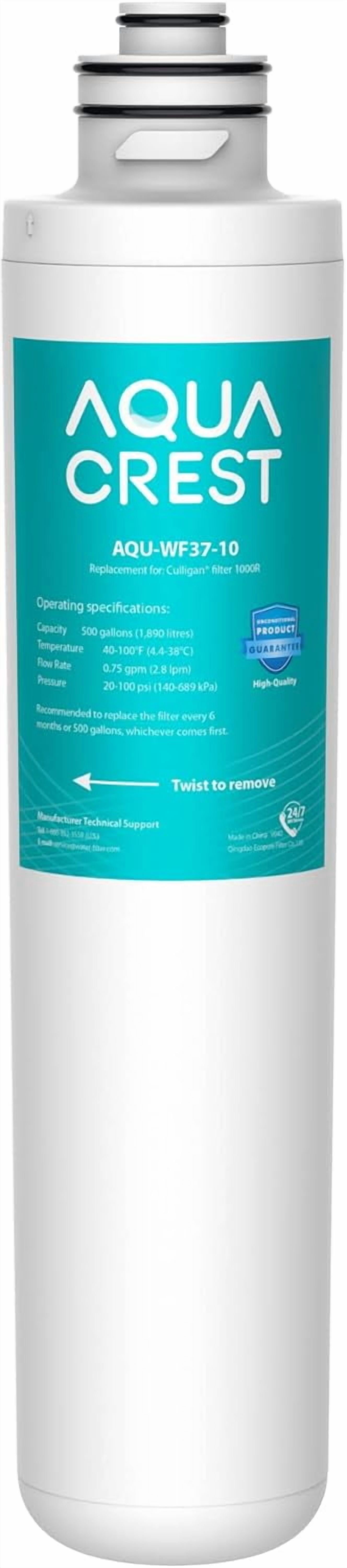 AQUA CREST 1000R Under Sink Water Filter, Replacement for Culligan® 1000R Cartridge, Fits for Refrigerators, RVs and Undersink Systems, 1 Pack