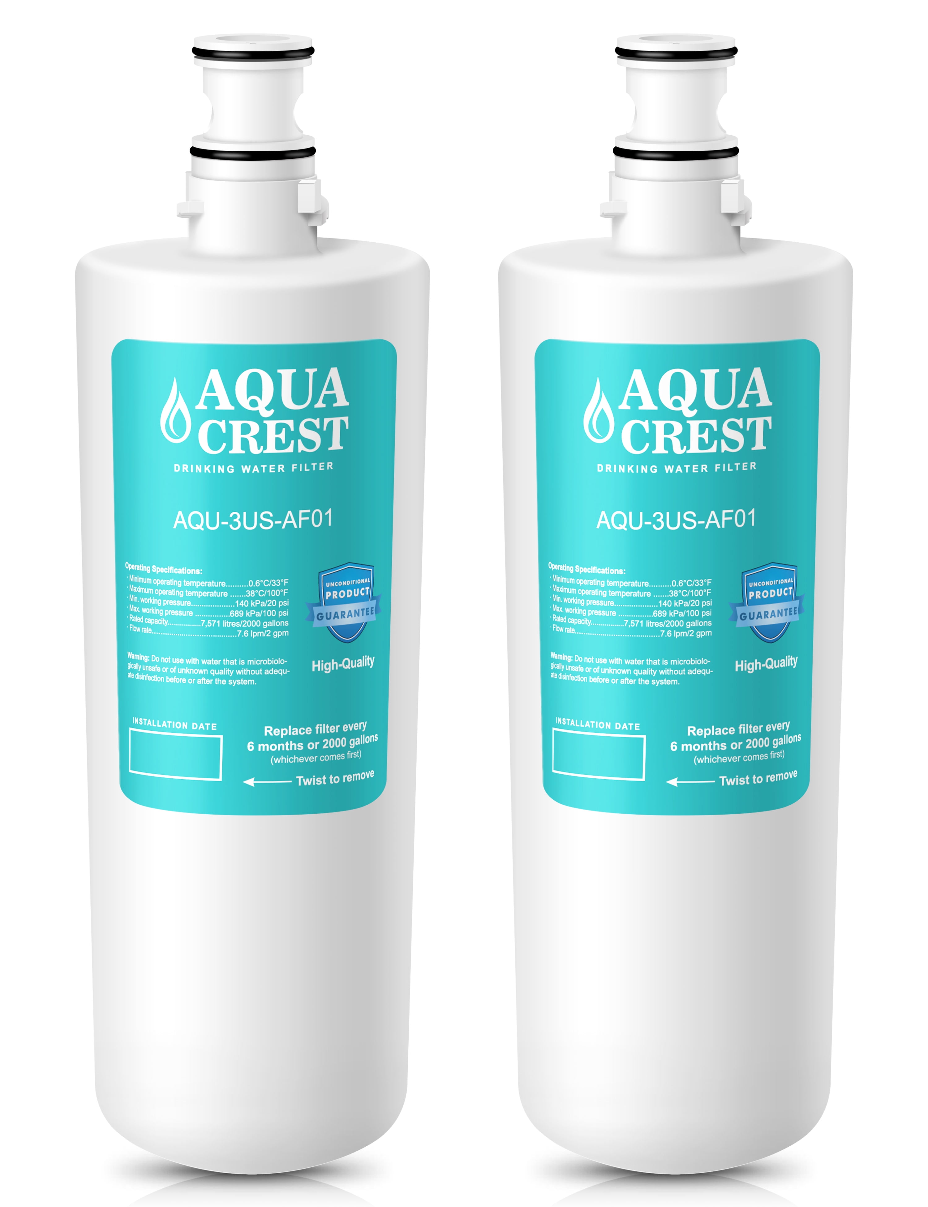 AQUACREST 3US-AF01 Replacement for Filtrete 3US-AF01 Standard Undersink Water Filter, 2 Pack
