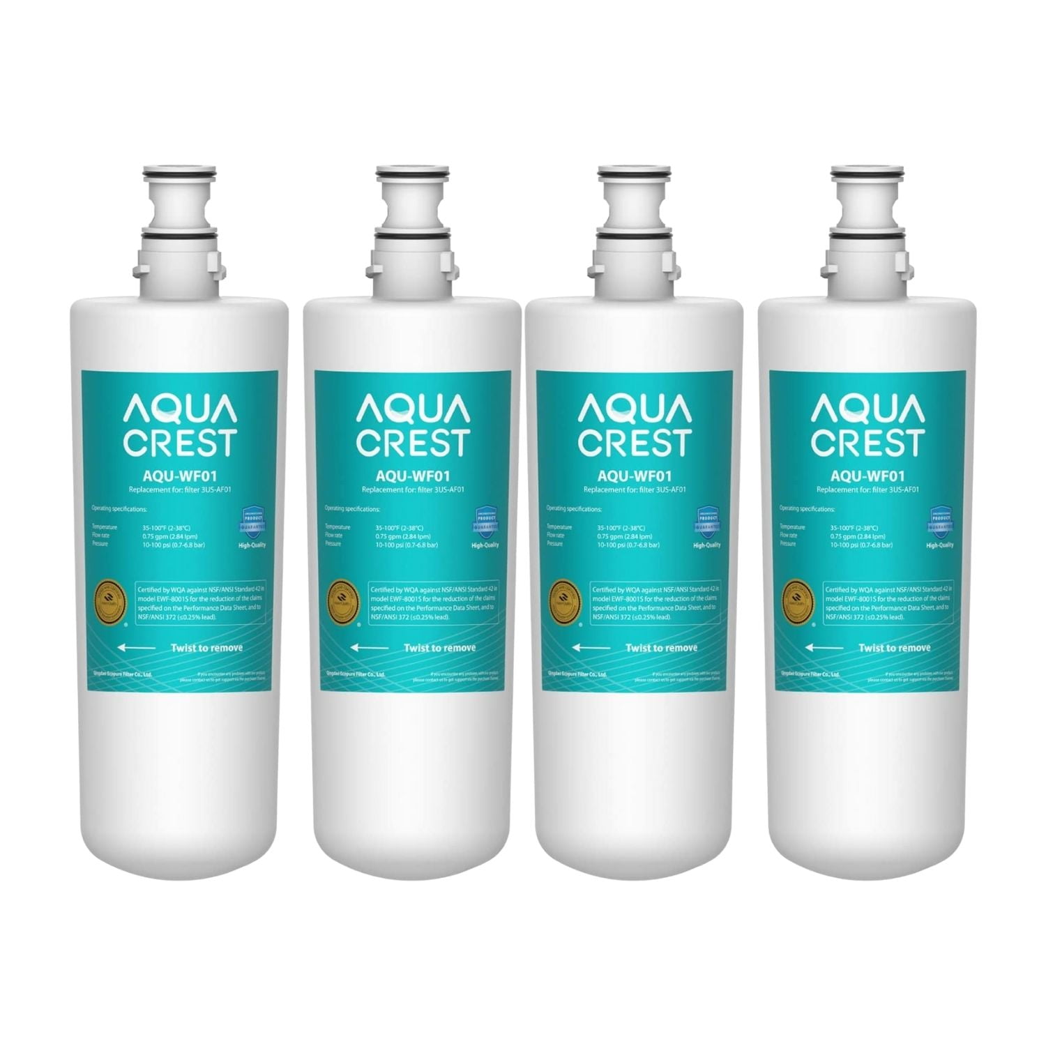 AquaCrest White Under Sink Water Filter Cartridge, 3 Count