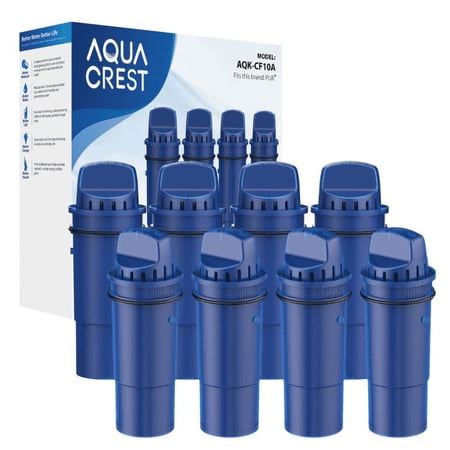 AQUACREST CRF-950Z® Pitcher Water Filter, Compatible with CRF-950Z® Pitchers and Dispensers PPT700W, CR-1100C, DS-1800Z and More (Pack of 8)