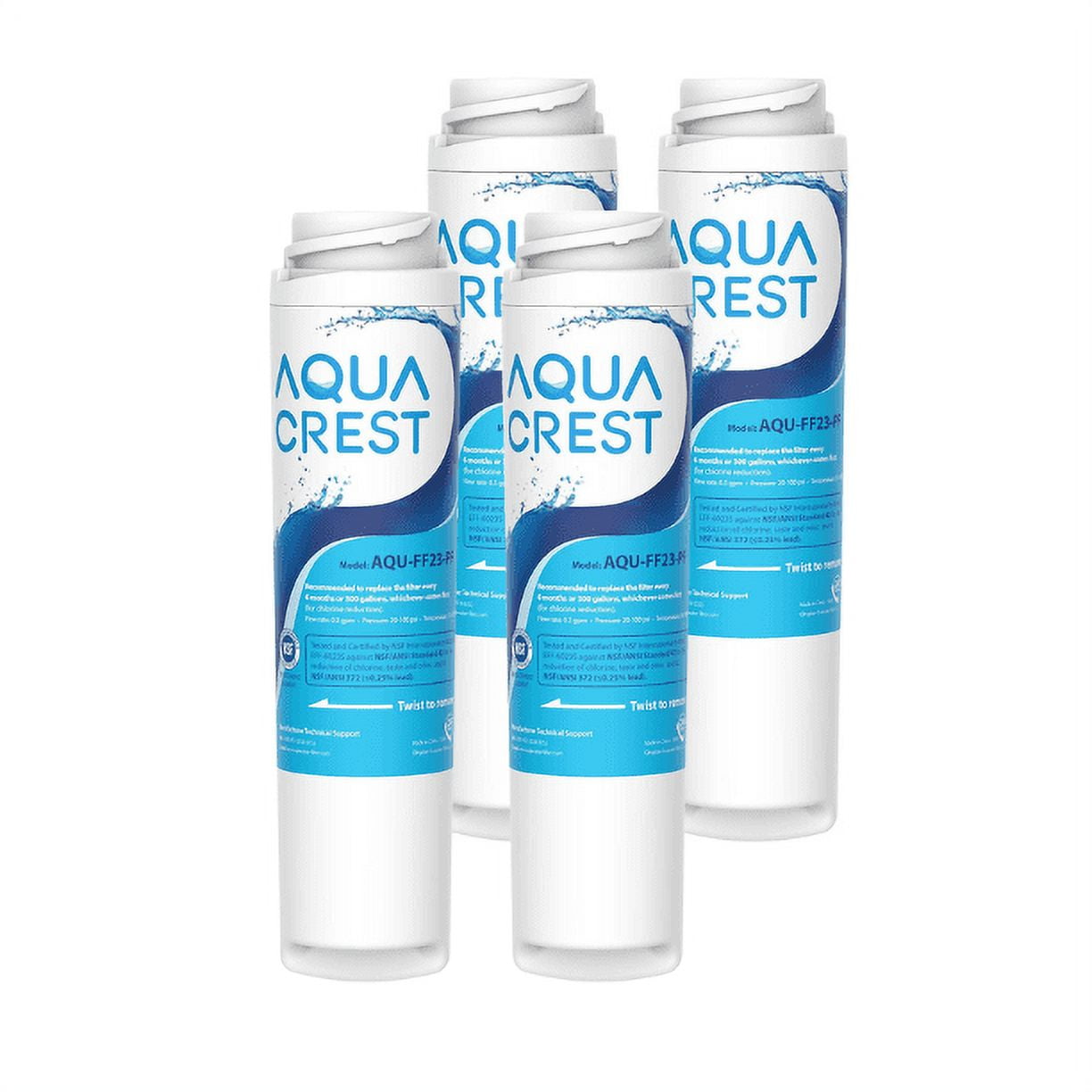 AQUACREST FQROPF Under Sink Water Filter, NSF 42, Compatible with GE FQROPF Reverse Osmosis Water Filter (4 Packs)