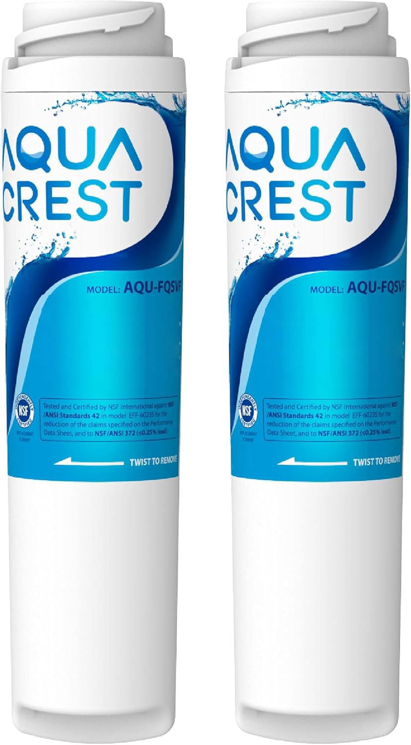 AQUACREST FQSVF NSF 42&372 Certified Undersink Water Filter, Compatible with GE FQSVF, GXSV65R (1 Set)