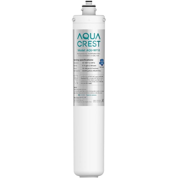 AQUA CREST H-300 Under Sink Water Filter, Replacement for Everpure H-300, H-300-NXT, 7CB5, EV9270-71, EV9270-72, EV9618-11, EV9855-50, EV9282-01, NSF/ANSI 42 Certified, 24000 Gallons