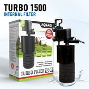 AQUAEL Turbo 1500 Internal Aquarium Filter, 132 GPH, for Fish Tanks up to 65 gal, with Sponge, BioCeraMAX Media & Aeration Tube