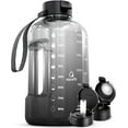thumbnail image 1 of AQUAFIT - Water Bottle with Straw - Motivational Big Water Bottle with Time Marker - Half Gallon, Gray Fade, 1 of 8