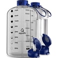 thumbnail image 1 of AQUAFIT - Water Bottle with Straw - Motivational Water Bottle, Big Water Bottle with Time Marker - 1 Gallon, Clear, 1 of 8