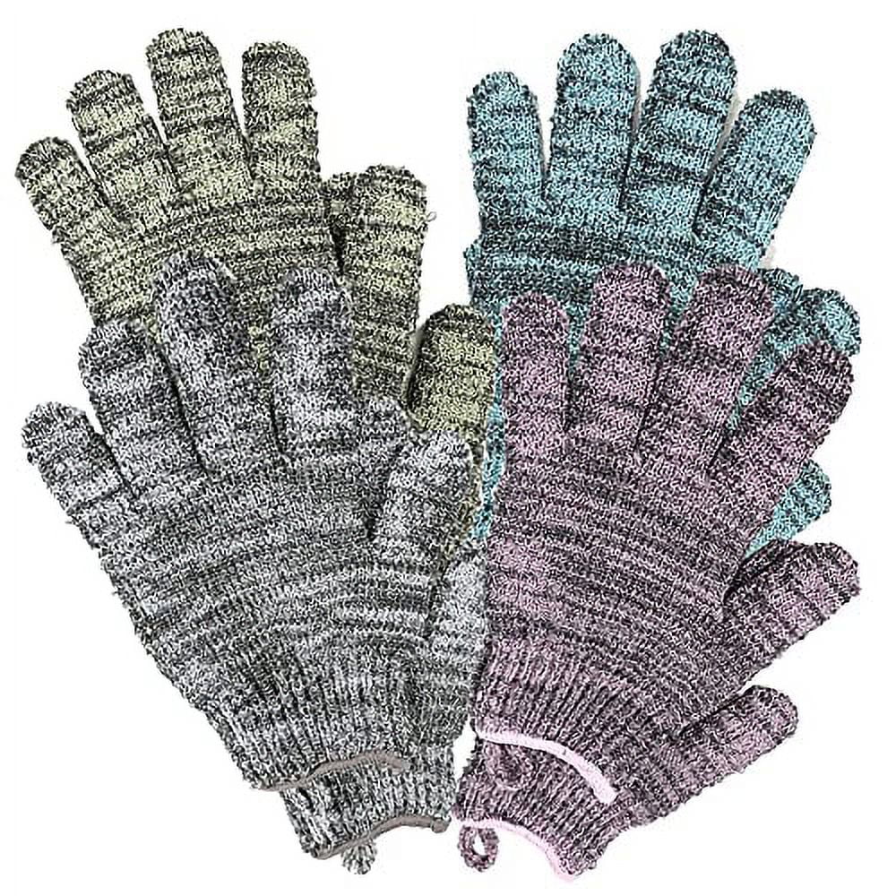AQUAJA 8Pcs Exfoliating Gloves Charcoal Exfoliating Mitt with Bamboo