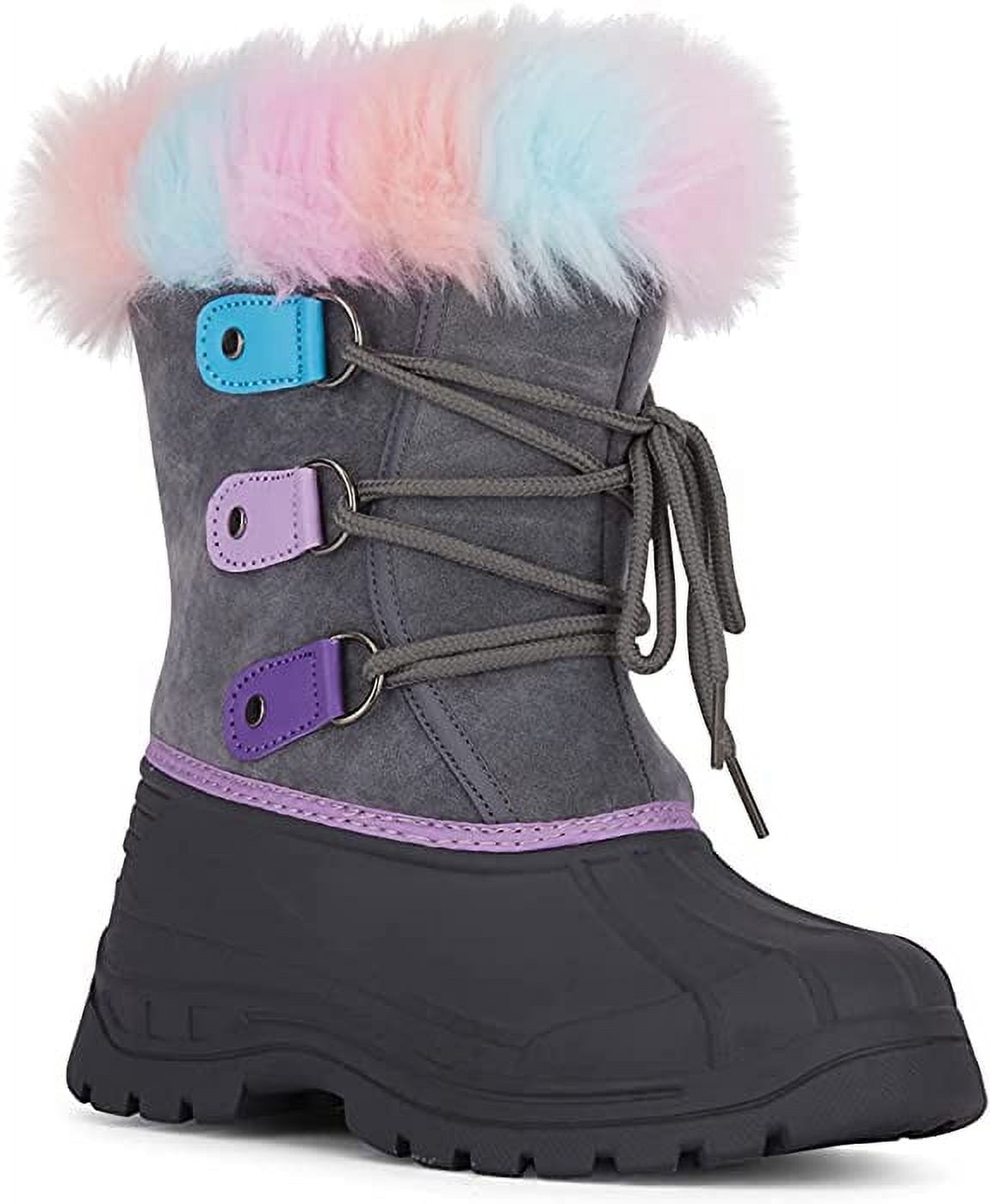 AquaKix Kids Toddler and Youth Snow Boots with Sherpa Lining Insulation