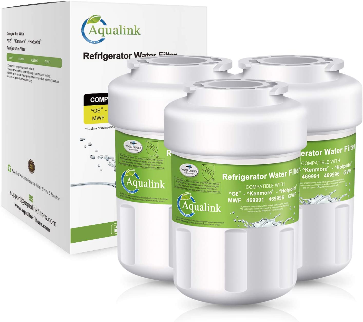 Filtro Acqua Ricambio Per GE MWF, SmartWater, Kenmore 9991 - Confezione Da 4, Compatibile Con MWF, GWF, WFC1201, Carbone Di Cocco