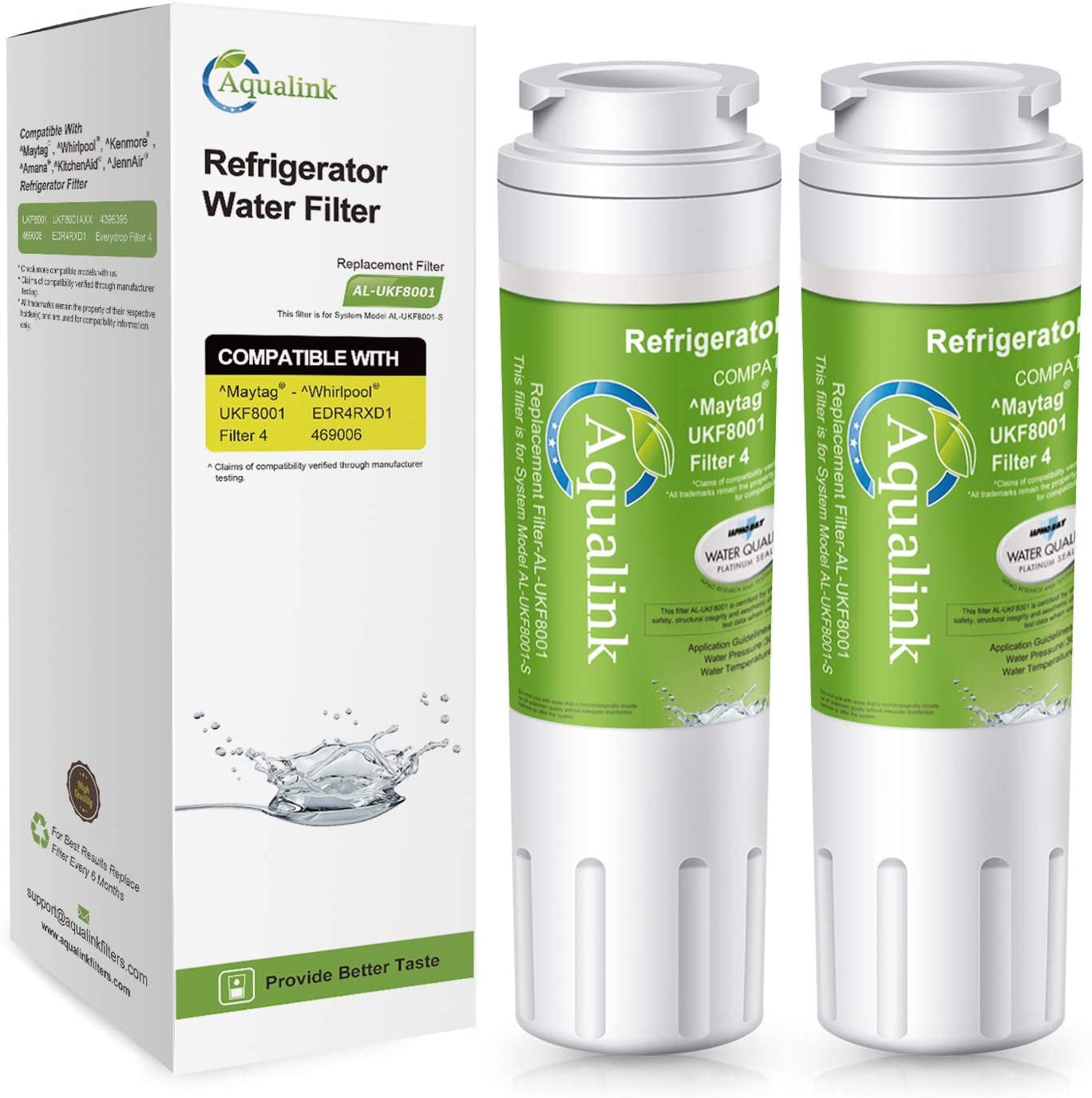 AQUALINK UKF8001 Refrigerator Water Filter Replacement for EveryDrop