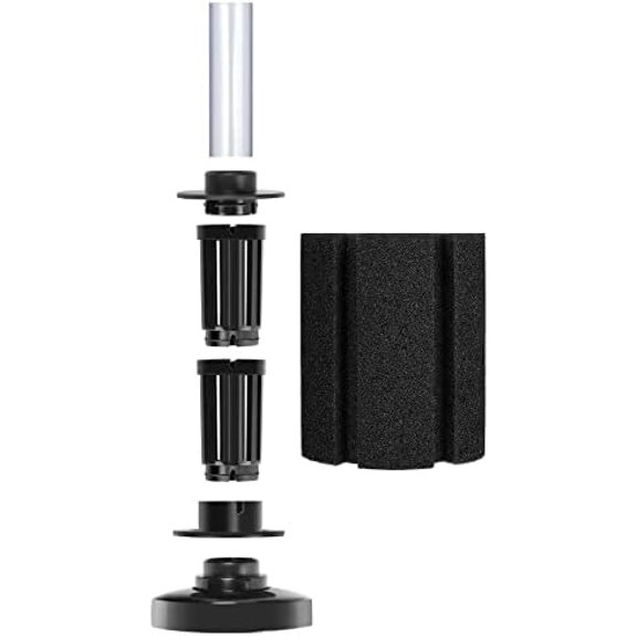 AQUANEAT Aquarium Air Powered Sponge Filter, Fish Tank Bio Bubble Filter with Airline Tubing, Valves, Suction Cup(Up to 50Gal)
