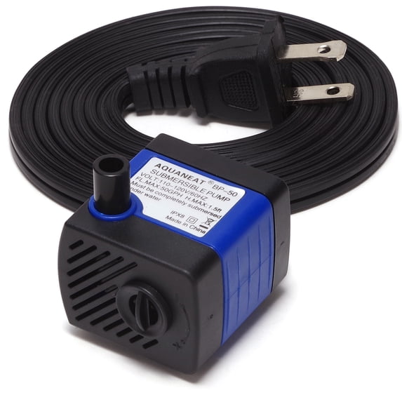 AQUANEAT Aquarium Water Pump 50GPH, Adjustable, Submersible Pump, Power Head, Small Fountain Pump, for Statuary, Fish Tank, Hydroponics