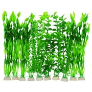 AQUANEAT Fish Tank Decorations, Aquarium Plants Plastic, 10packs Multi Shape Fish Tank Plants