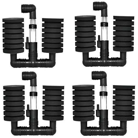 AQUAPAPA Bio Sponge Filter for Betta Fry Aquarium Fish Tank Up to 30 Gal each, Double Sponge Design, 4 -Pack