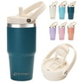thumbnail image 1 of AQUAPHILE 20 oz Insulated Water Bottles with Straw Lid, Double Walled Vacuum Stainless Steel Travel Tumbler with Handle and Straw, Wide Mouth Thermos Bottle, Blue, 1 of 8