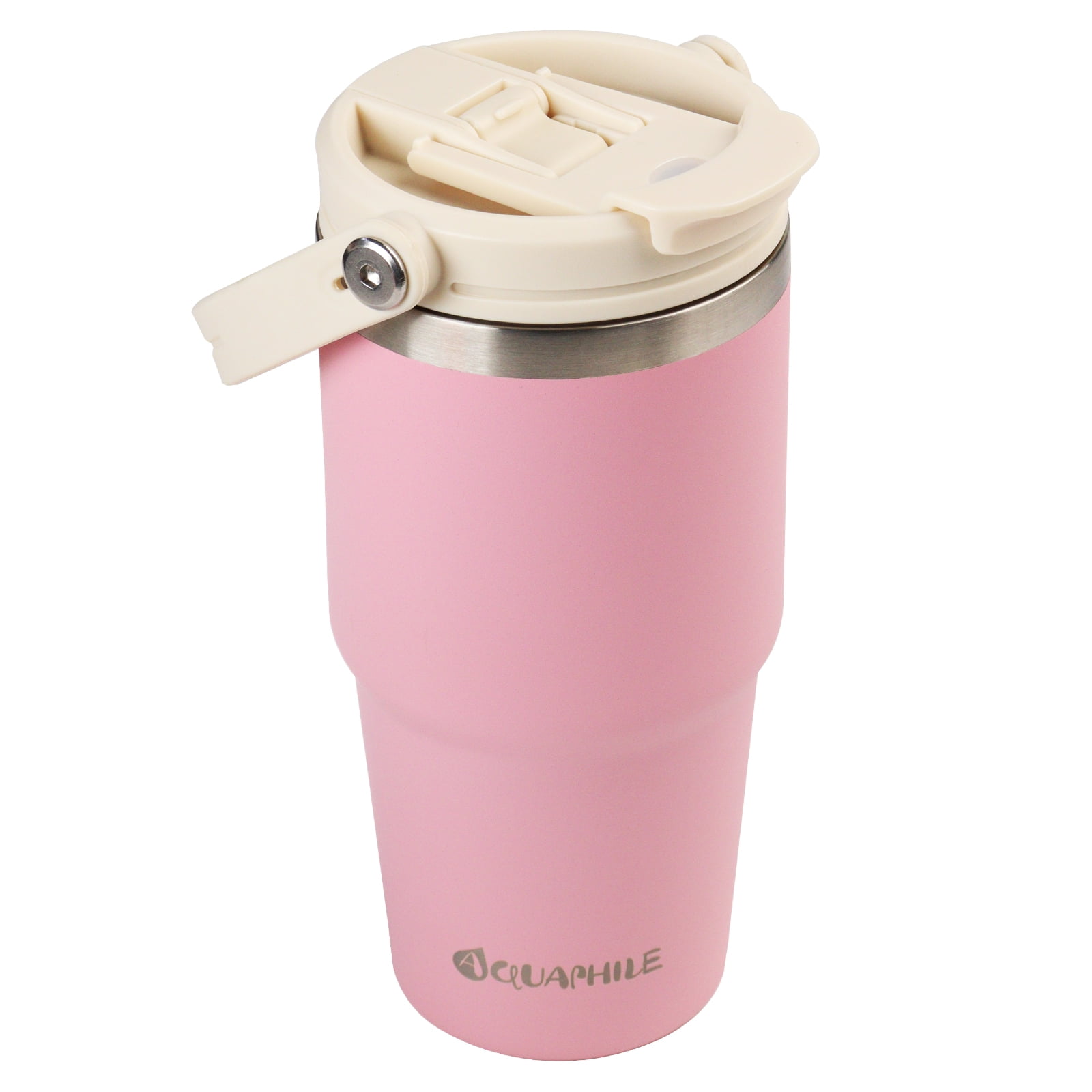 Tumbler With Handle And Straw Lid, Stainless Steel Vacuum Water