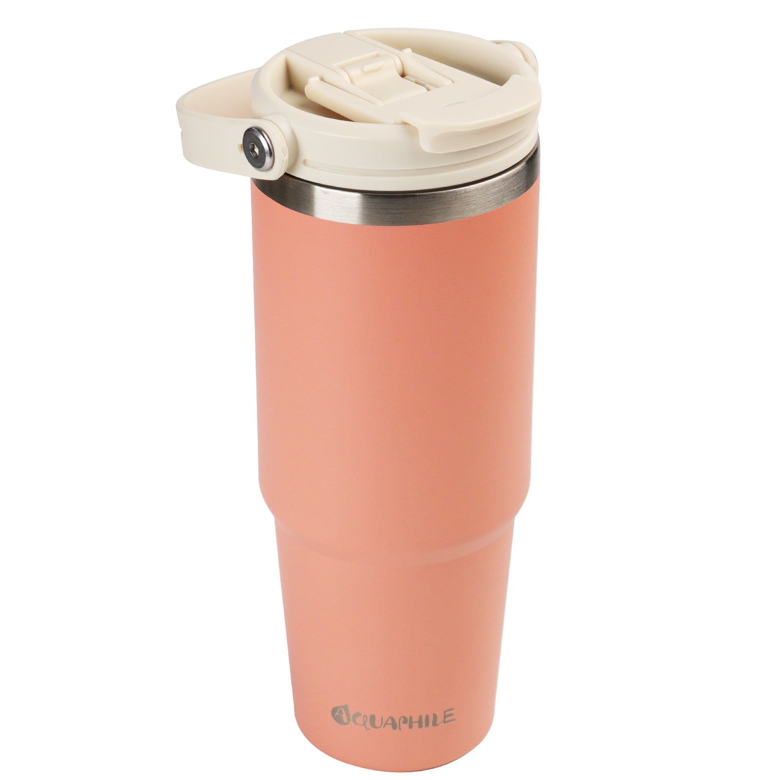 AQUAPHILE 30 oz Insulated Water Bottles with Straw Lid, Double Walled Vacuum Stainless Steel