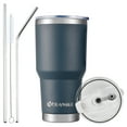 AQUAPHILE 30 oz Tumbler with Lid and Straw, Stainless Steel Vacuum