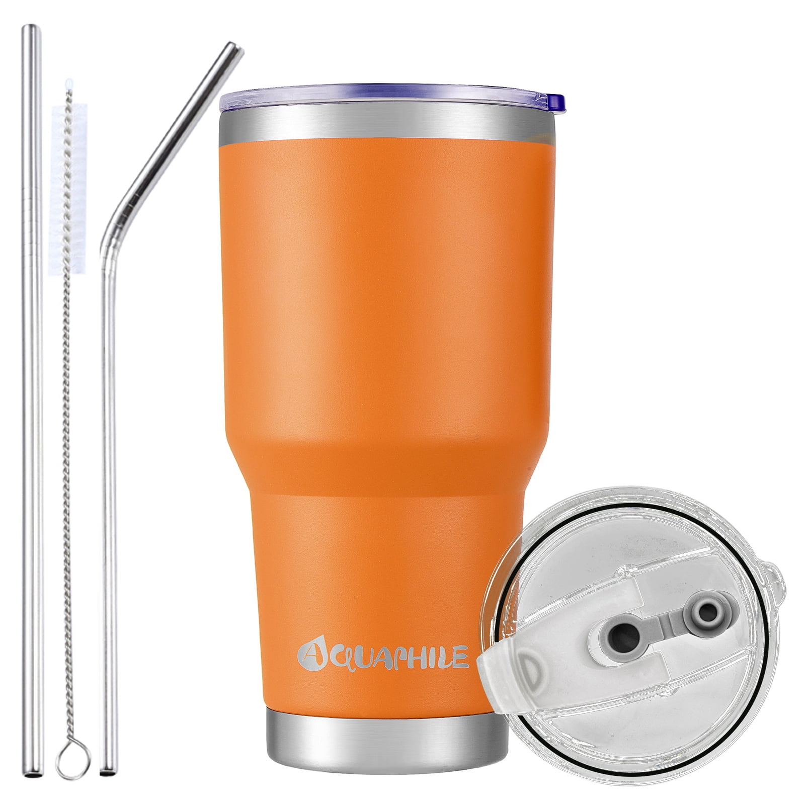 AQUAPHILE 30 oz Tumbler with Lid and Straw, Stainless Steel Vacuum