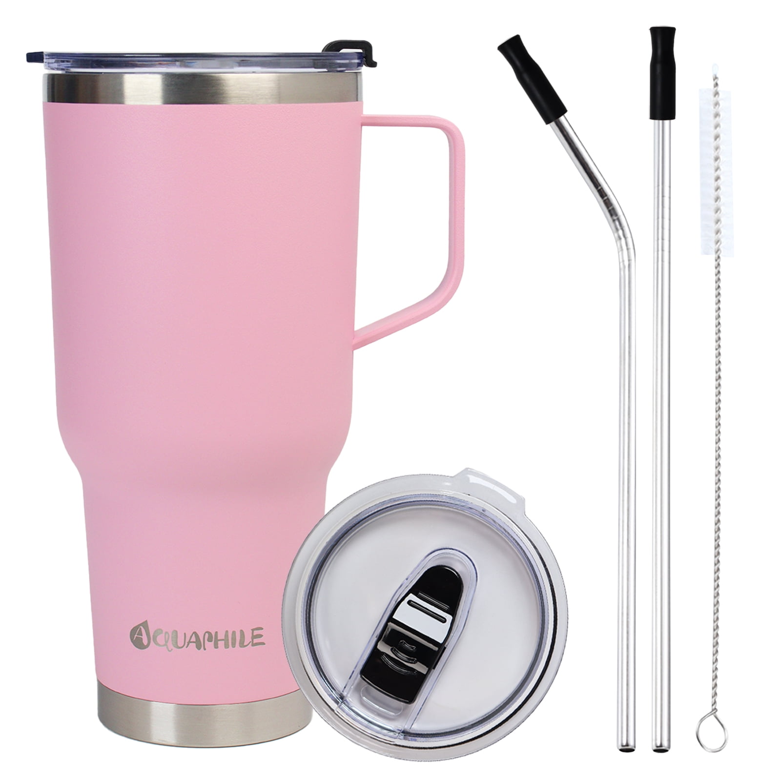 40 Oz Tumbler with Handle and Straw,Stainless Steel Mug with Leak Proof  Screw Se