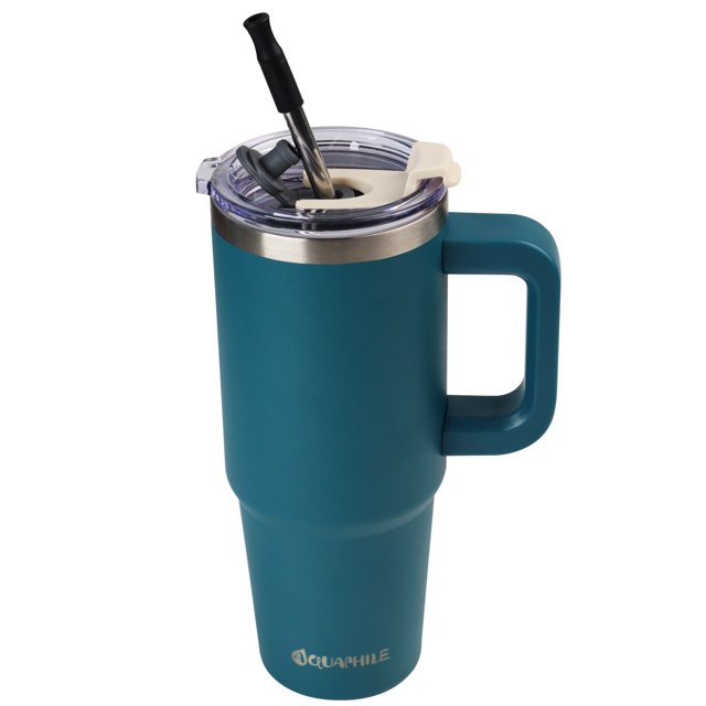 AQUAPHILE Insulated Tumbler with Leakproof Lid and Straw, 30 oz