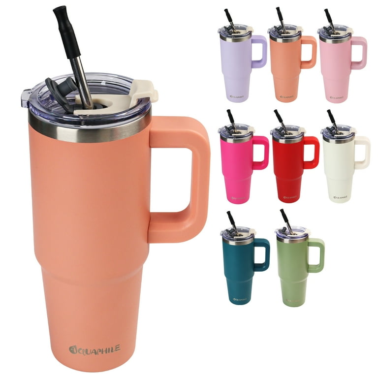 AQUAPHILE Insulated Tumbler with Leak-proof Lid and Straw